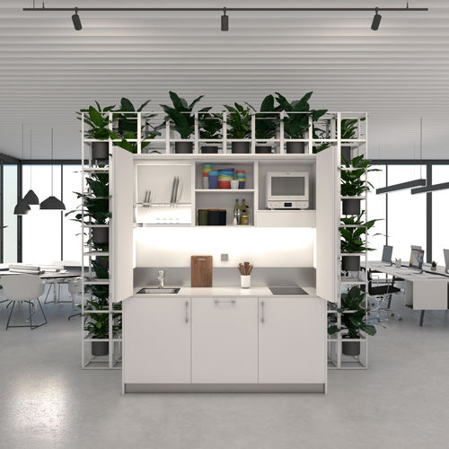 Kitchenette escondida - MINICOMPACT : 184 - MiniCucine.com - compacta / em laminado melamínico / com eletrodomésticos integrados