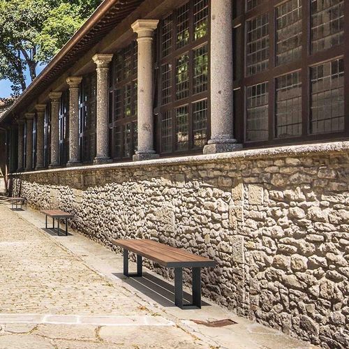 Banco para espaço público contemporâneo - LIBERTY RECY - THE ITALIAN LAB SRL - em plástico reciclado / em chapa de aço / sem encosto