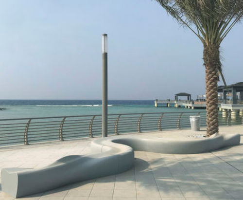 Banco para espaço público contemporâneo - DUNE CURVE - THE ITALIAN LAB SRL - em concreto de alto desempenho / sem encosto / sem braços