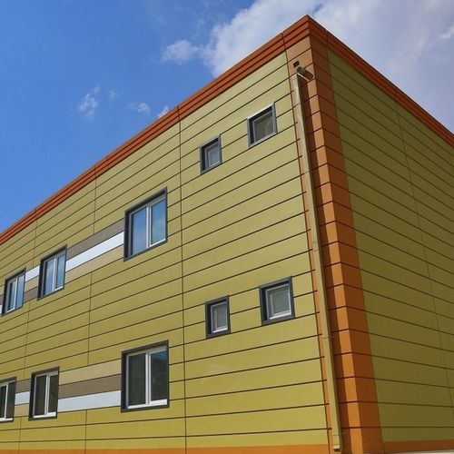 Revestimento de fachada em gesso - GRANITE® IMPRESSION WOOD - ArcelorMittal Europe – Flat Products - em aço / em compósito / em aço galvanizado a quente