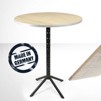 Mesa alta contemporânea - EVOLUTION - Mott Mobile Systeme GmbH &Co. KG - em HPL / com base de aço revestido a pó / com base em aço cromado