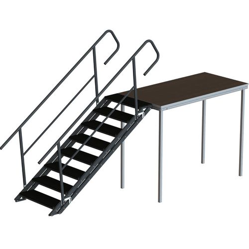 Escada de acesso reta - 842 series - Mott Mobile Systeme GmbH &Co. KG - com degraus em compósito / com estrutura de aço galvanizado / da linha comercial