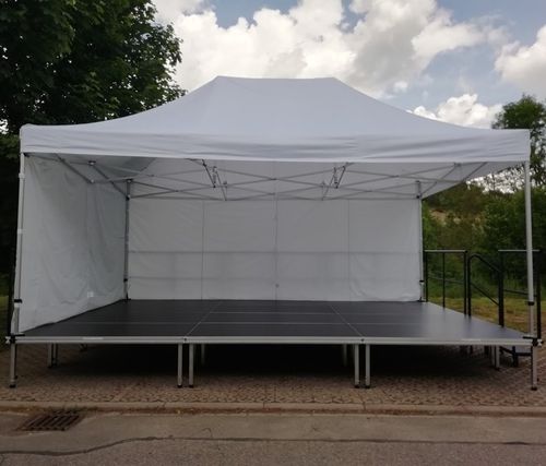 Tenda para eventos retangular - Mott Mobile Systeme GmbH &Co. KG - em PVC / em alumínio anodizado / dobrável