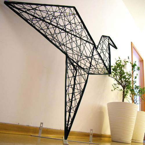 Escultura de fibra de vidro - ORIGAMI BIRD - Terra Group - para ambiente externo / para jardim / musical
