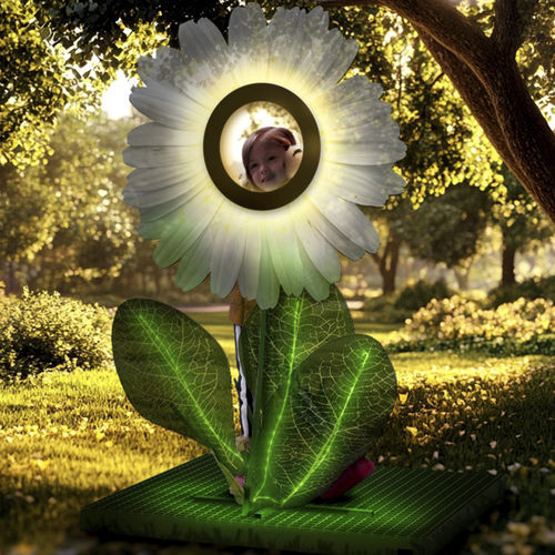 Escultura para jardim - 3D DAISY - Terra Group - com iluminação LED / de piso / para espaço público