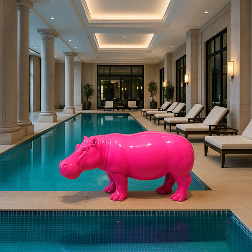 Escultura de fibra de vidro - HIPPO - Terra Group - para ambiente externo / para jardim / de instalação livre