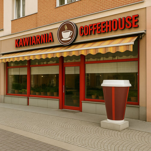 Letreiro comercial de parede - COFFE CUP - Terra Group