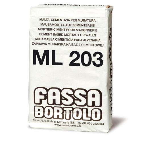 Argamassa de vedação - ML 203 - Fassa Bortolo - de montagem / para alvenaria / de cimento