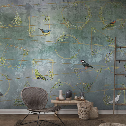 Papel de parede contemporâneo - DREAM - N.O.W. Edizioni - com animais / efeito de concreto / com motivos impressos