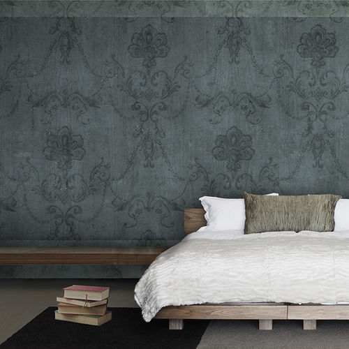 Papel de parede contemporâneo - ROYAL  - N.O.W. Edizioni - floral / efeito de concreto / com motivos impressos
