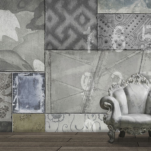 Papel de parede contemporâneo - NAVIGLIO - N.O.W. Edizioni - estampado / efeito de concreto / com motivos impressos