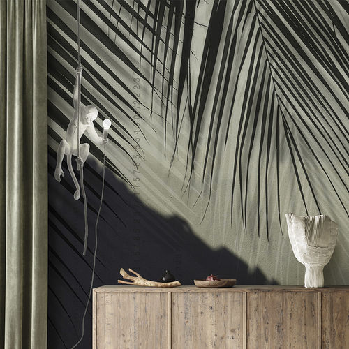 Papel de parede contemporâneo - PALM SHADOW - N.O.W. Edizioni - com natureza / efeito de concreto / com motivos impressos