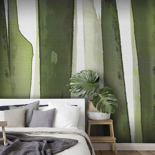 Papel de parede contemporâneo - GREEN VISION - N.O.W. Edizioni - com natureza / efeito de tecido / verde