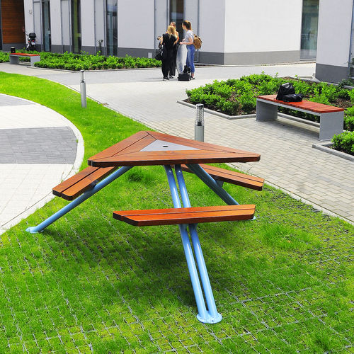 Mesa de piquenique contemporânea - MARS 13.500  - ZANO Street Furniture - em madeira de lei / em pinho / em iroko