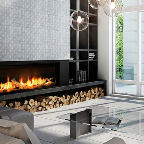 Placas de revestimento em porcelana - WAVE ASH - StonePeak Ceramics - polida / texturizada / para ambiente interno