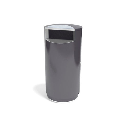 Lixeira pública - CITY&reg; 140 - FINBIN Products/ Lehtovuori Oy - em aço galvanizado / em aço inoxidável / com tampa