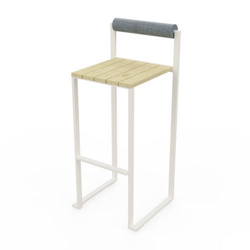 Cadeira alta contemporânea - LBS216 - egoé - para ambiente interno / em madeira maciça / com base de aço revestido a pó