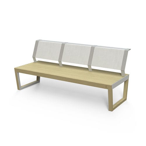 Banco de jardim contemporâneo - Barka BA130 - egoé - em madeira / em Batyline® / com encosto