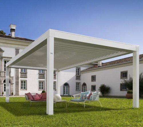 Pérgola apoiada em parede - BIOSHADE PLUS - GreenDesign - em alumínio / em alumínio pintado / com lâminas orientáveis