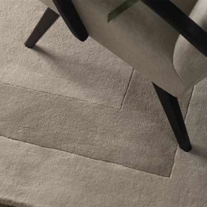 Tapete contemporâneo - RAJGARH BORDERED - Jacaranda - de cor lisa / de lã / em viscose