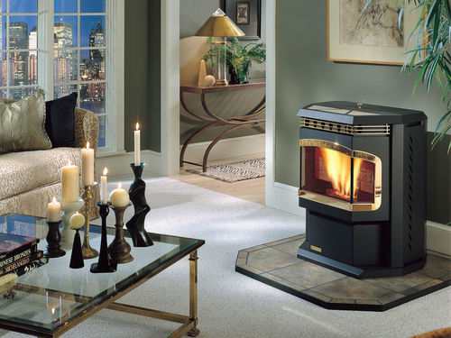 Salamandra a pellets - ADVANCE  - Harman Stoves - contemporânea / metálica