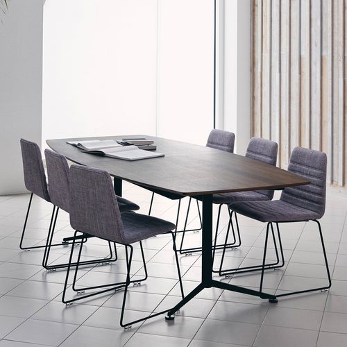Mesa de conferências contemporânea - SPINAL - Paustian - em carvalho / em laminado / em metal cromado