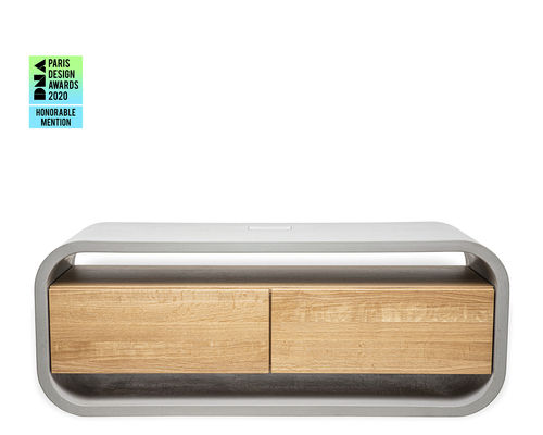 Rack de TV contemporâneo - OPUS VIDERO LIGNUM  - CO33 - baixo / com gavetas / para quarto de hotel