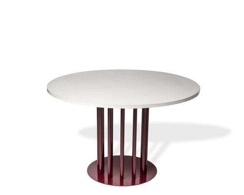 Mesa de jantar contemporânea - Tabula Circulus - CO33 - em concreto / com base em aço laqueada / redonda