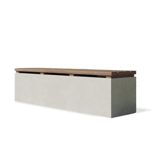 Banco para espaço público contemporâneo - ANGULUS SEDES TRUNCUS 1 - CO33 - em madeira maciça / em concreto / sem encosto