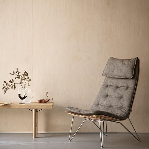Poltrona contemporânea - Scandi Lux - fjordfiesta - em tecido / em couro / em madeira