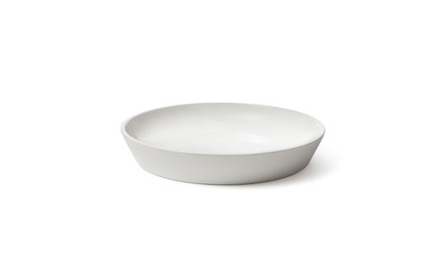 Prato redondo - CRUDO - Atipico - em vidro borossilicato / em cerâmica / da linha comercial
