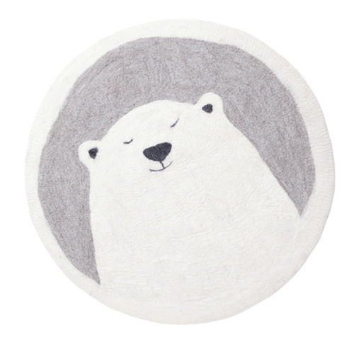 Tapete contemporâneo - GRIZZLY - Rafa Kids - estampado / de lã / redondo