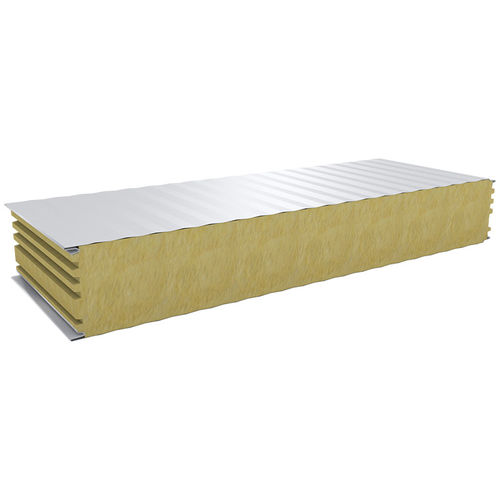 Painel sanduíche para parede - MWS - EuroPanels - face metálica / núcleo de lã mineral / corta-fogo