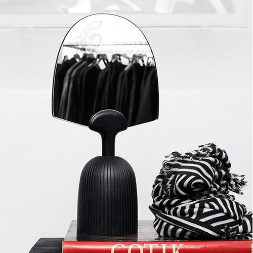 Espelho de mesa - NUR - Zanat - de design escandinavo / em madeira de ácer / preto