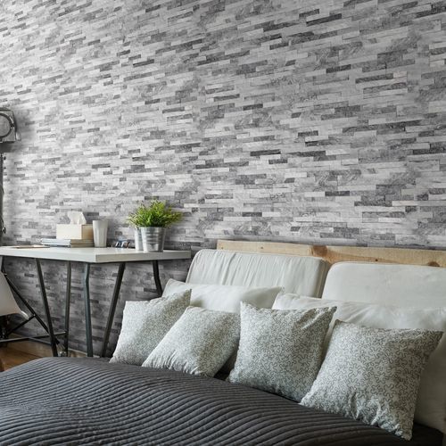 Painel decorativo em pedra natural - LUNARO - STEGU SP. Z O.O. - para ambiente interno / branco / efeito de tijolo