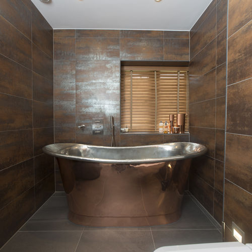 Banheira oval - BATEAU SERIES - WILLIAM HOLLAND LTD - freestanding / em cobre / dupla