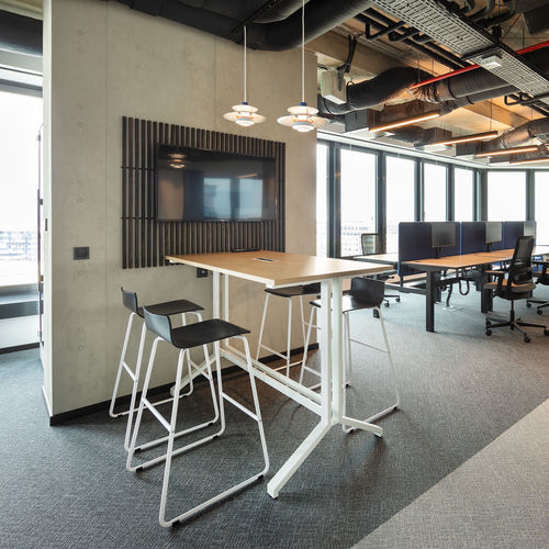 Banqueta alta contemporânea - CAFE - Nowy Styl - em madeira / com base em aço / com pé central