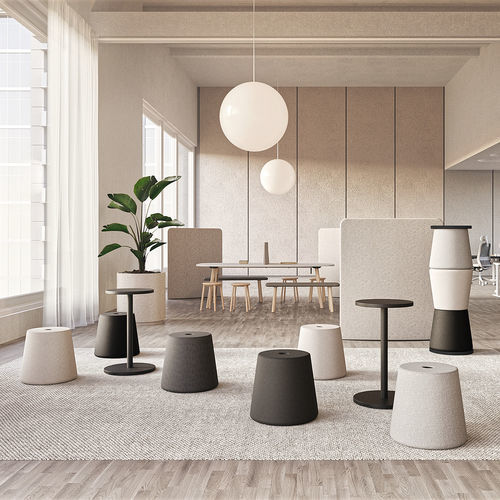 Puff design - VERSI - Nowy Styl - em tecido / em madeira / redondo