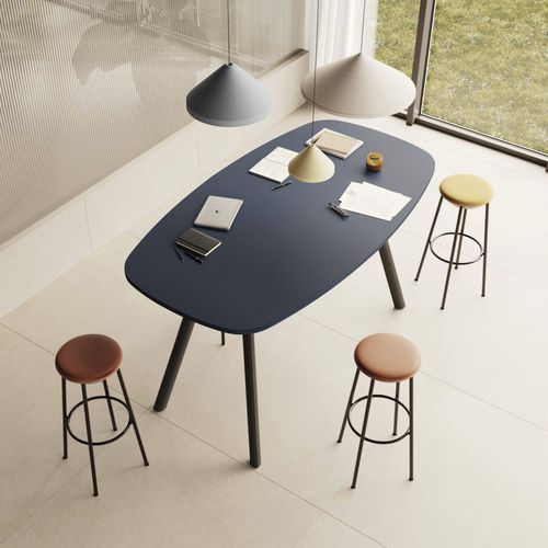 Banqueta contemporânea - CREVA - Nowy Styl - em tecido / em madeira / metálica