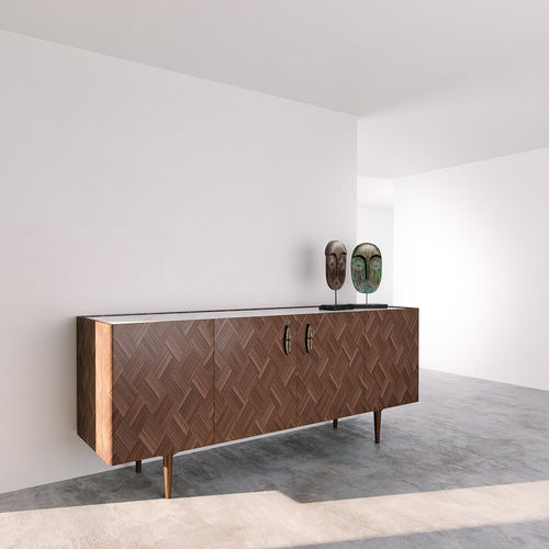 Buffet aparador contemporâneo - AFONSO - Larforma - com folheado de madeira / em nogueira americana / em mármore