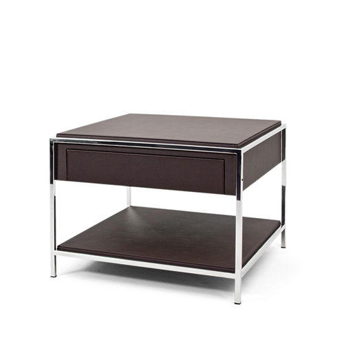 Mesa lateral contemporânea - HOUSTON - Larforma - em MDF / em compensado / em couro