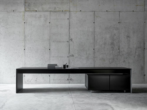 Mesa contemporânea - OMBRI 01 - Fioroni Design - em MDF laqueado / retangular / com compartimento de arrumação