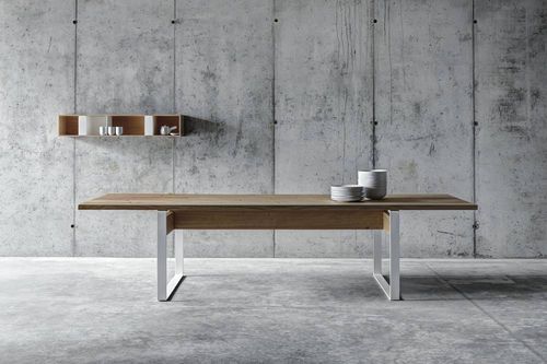 Mesa contemporânea - LA PUNT - Fioroni Design - em nogueira / em castanheiro / em aço