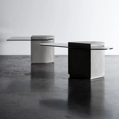 Mesa de centro contemporânea - STRUT  - Lyon Béton - em vidro / em concreto reforçado com fibras / com base em concreto reforçado com fibras