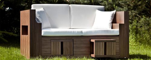 Sofá contemporâneo - LOUNGE - Ateliers Phi SA - de jardim / sob medida / multicores
