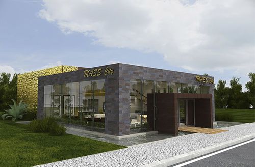 Construção pré-fabricada - MASS CITY SALES OFFICE - APEC Smart Steel Structures - em aço / com estrutura metálica / para loja