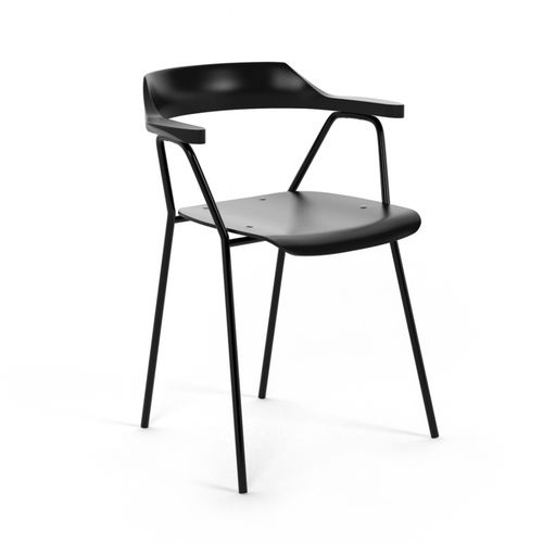 Cadeira de design escandinavo - 4455 - REX KRALJ - para ambiente interno / em madeira / com base metálica