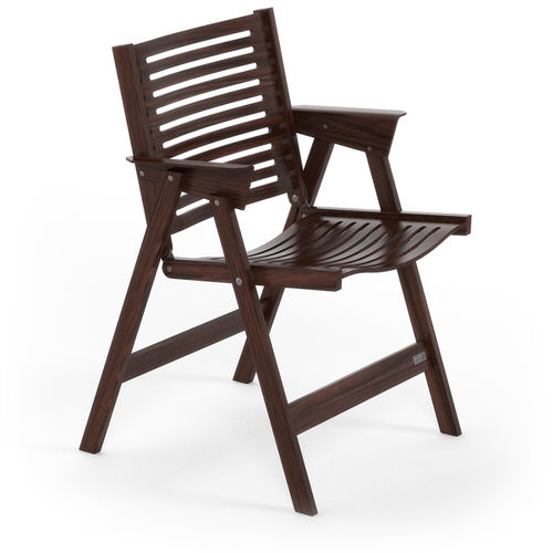 Cadeira de design escandinavo - REX KRALJ - para ambiente interno / em nogueira / dobrável