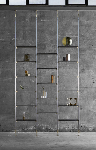 Estante modular - MARIANNE - MINGARDO - contemporânea / em níquel / em vidro