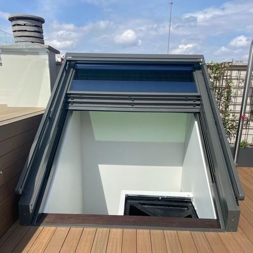 Alçapão para telhado - AIRCLOS Aluminium Systems - retangular / em vidro / com ruptura térmica